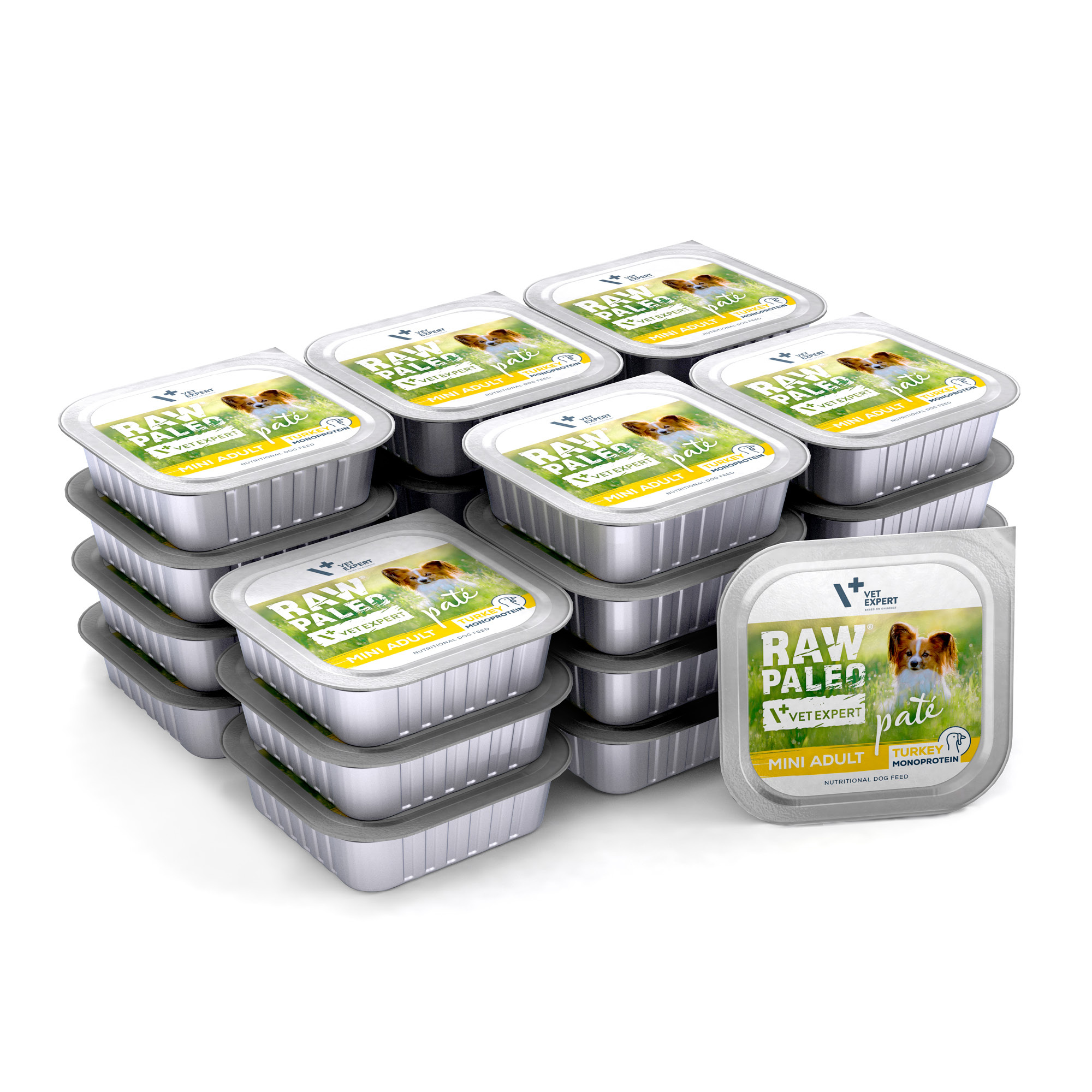RAW PALEO PATE MINI ADULT TURKEY 24x150g - mokra karma dla psów dorosłych - indyk