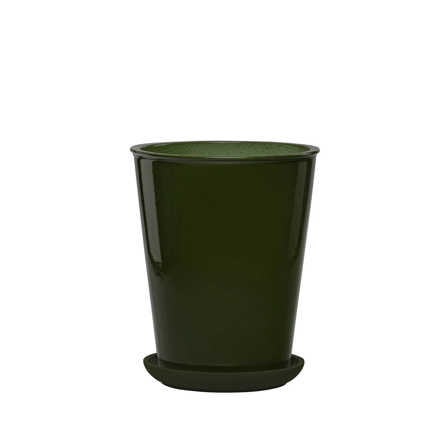 Donica z podstawką Palma butelkowa zieleń - 29 cm