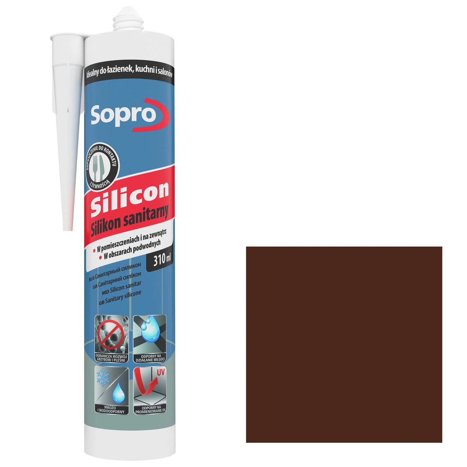 Sopro Silikon sanitarny 056 brąz bali 310 ml