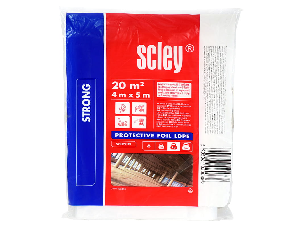 KAEM SCLEY FOLIA BUDOWLANA 4X5M (BIAŁA PRZEZRO)