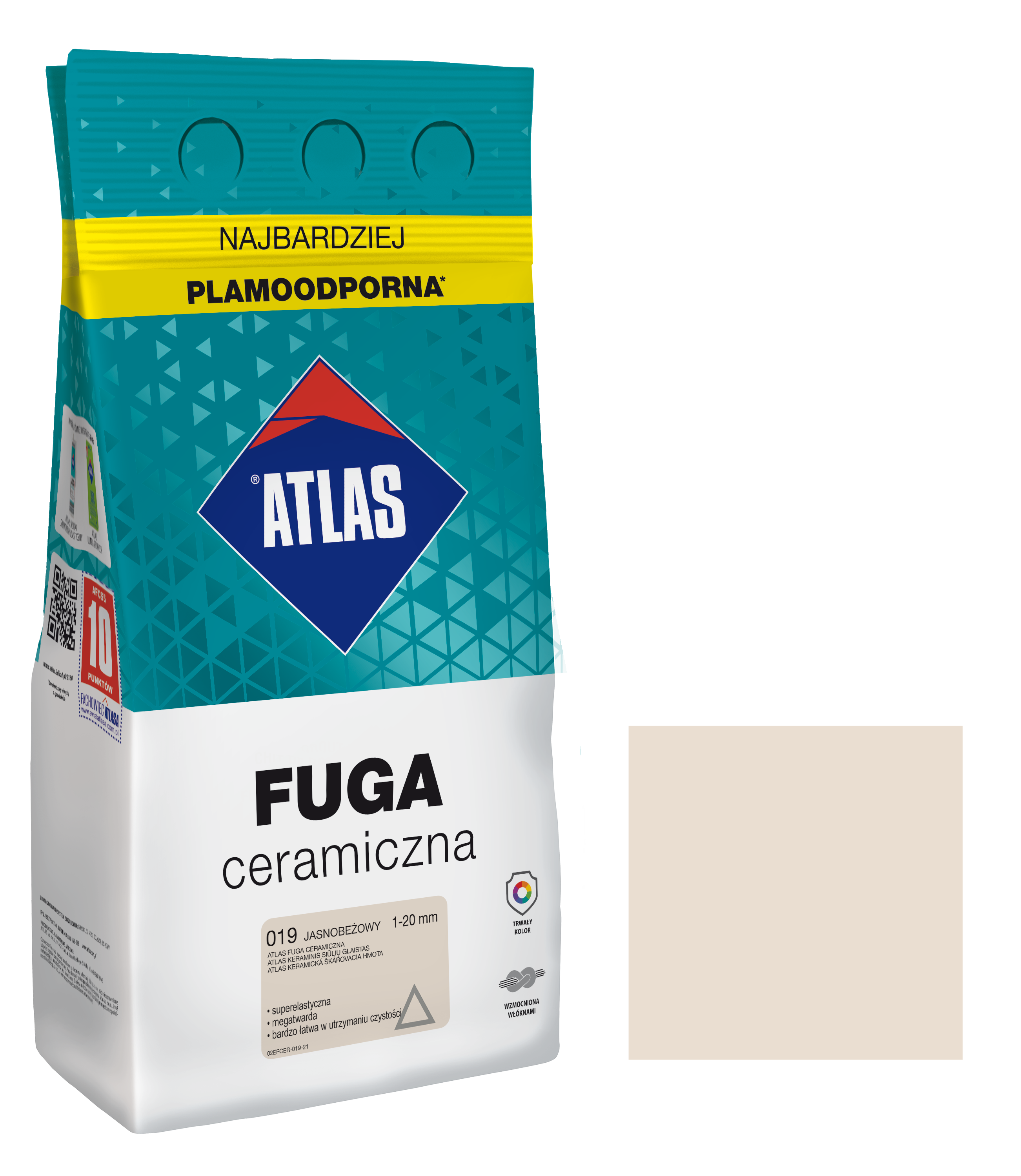 ATLAS FUGA CERAMICZNA 1-20MM 019 JASNOBEŻOWA 5KG