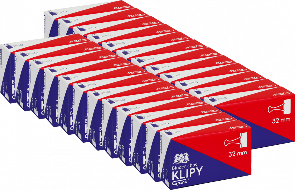 Grand klips biurowy 32 mm, 12 szt., czarny