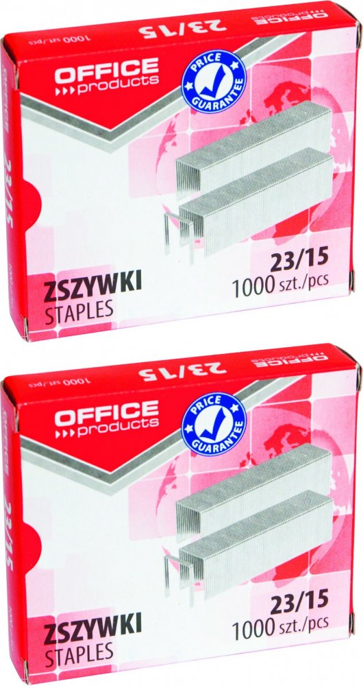 Office Products zszywki 23/15, 1000 szt., srebrne