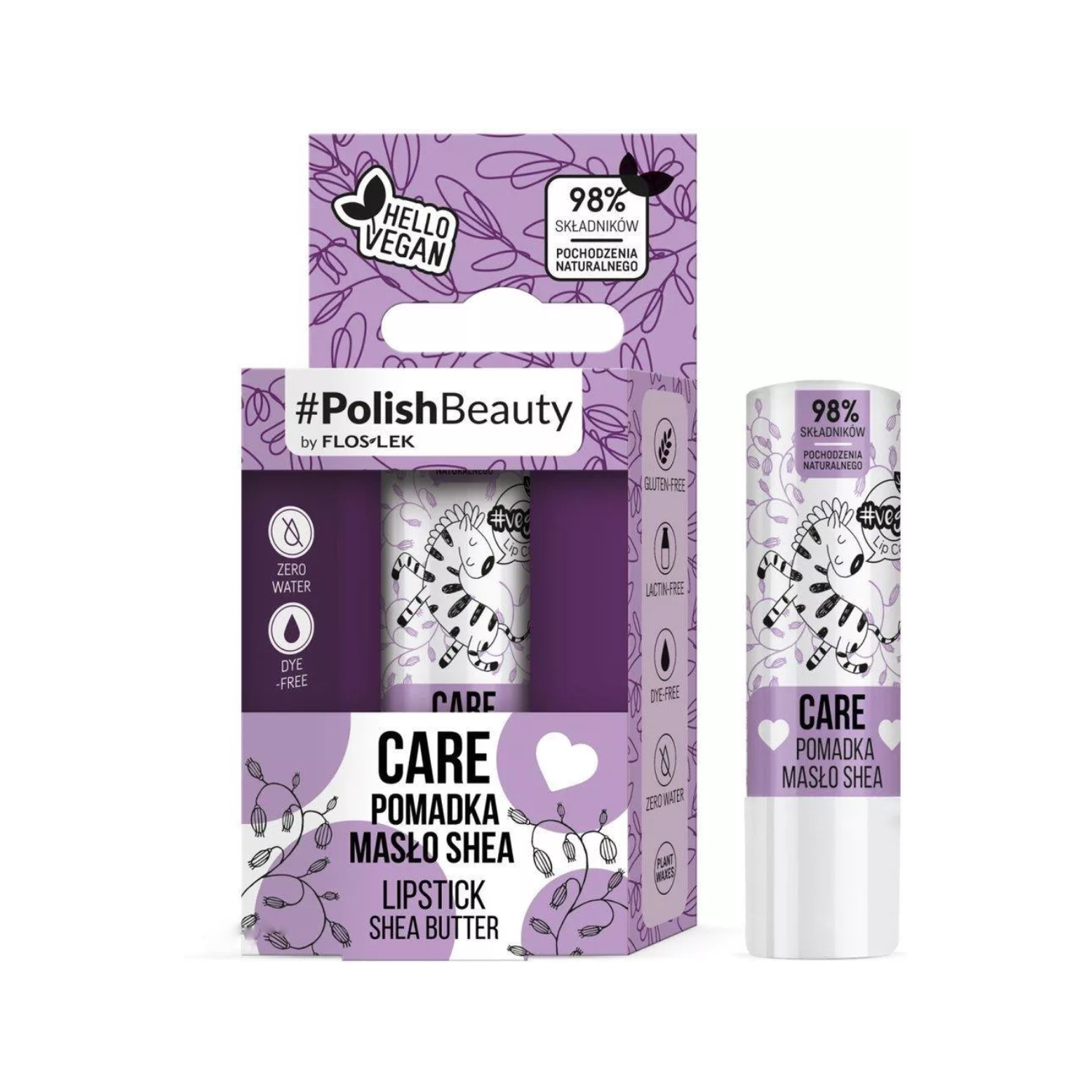 Flos vege lip care - pomadka masło shea, 1 sztuka