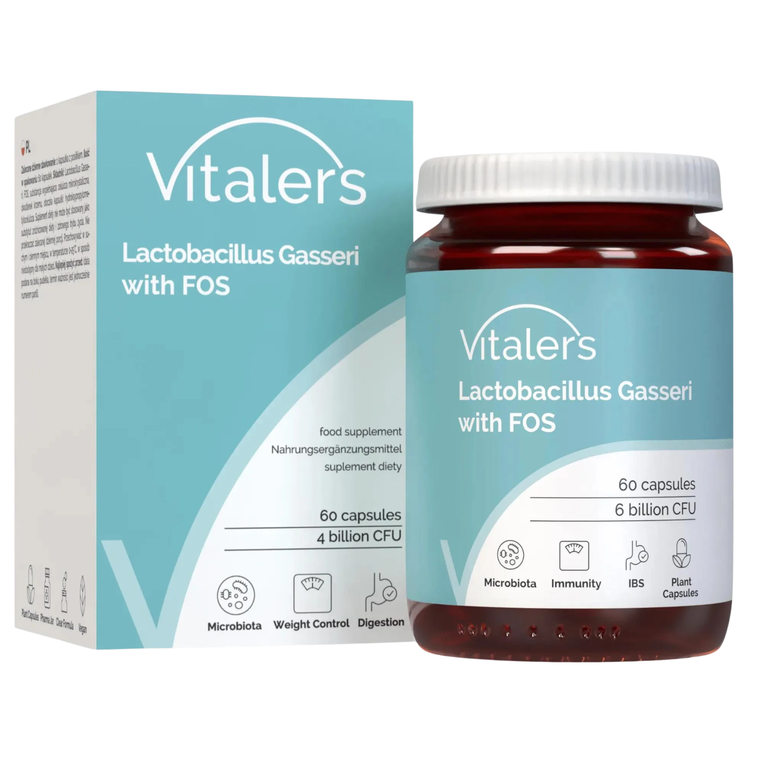 Vitaler's probiotyk lactobacillus gasseri z fos, 60 kapsułek