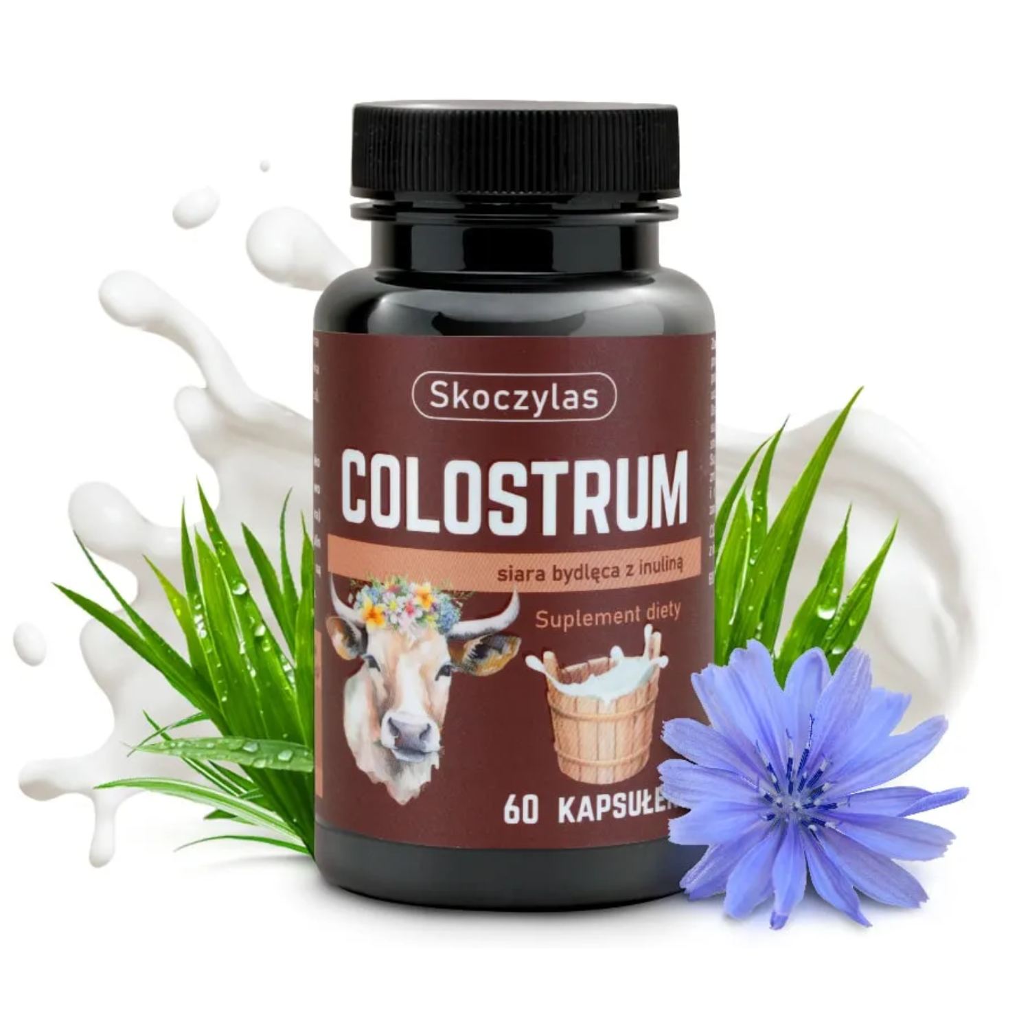 Skoczylas colostrum, siara bydlęca z inuliną, 60 kapsułek
