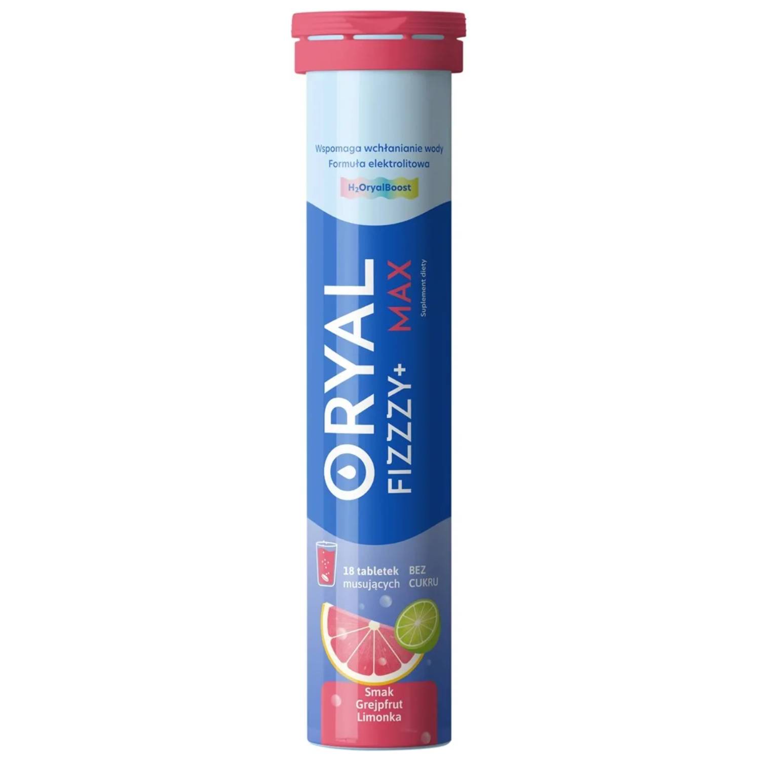 Oryal fizzzy+ max smak grejpfruit-limonka, 18 tabletek musujących