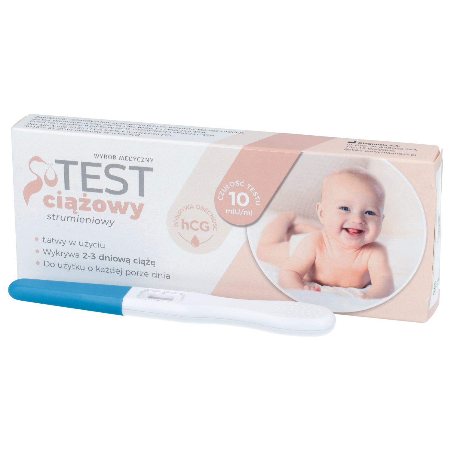 Zdrowe korzyści test ciążowy strumieniowy, 1 sztuka