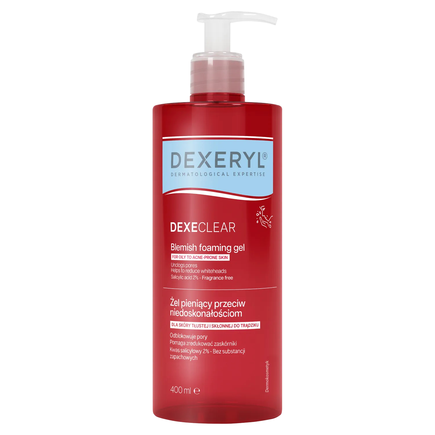 Dexeryl, dexeclear, żel przeciw niedoskonałościom, 400 ml