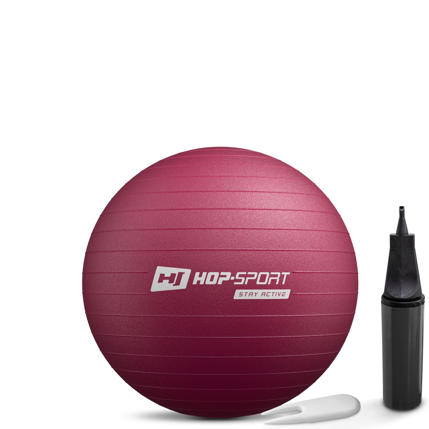 Gymnastikball 45cm mit Luftpumpe - dunkelrosa