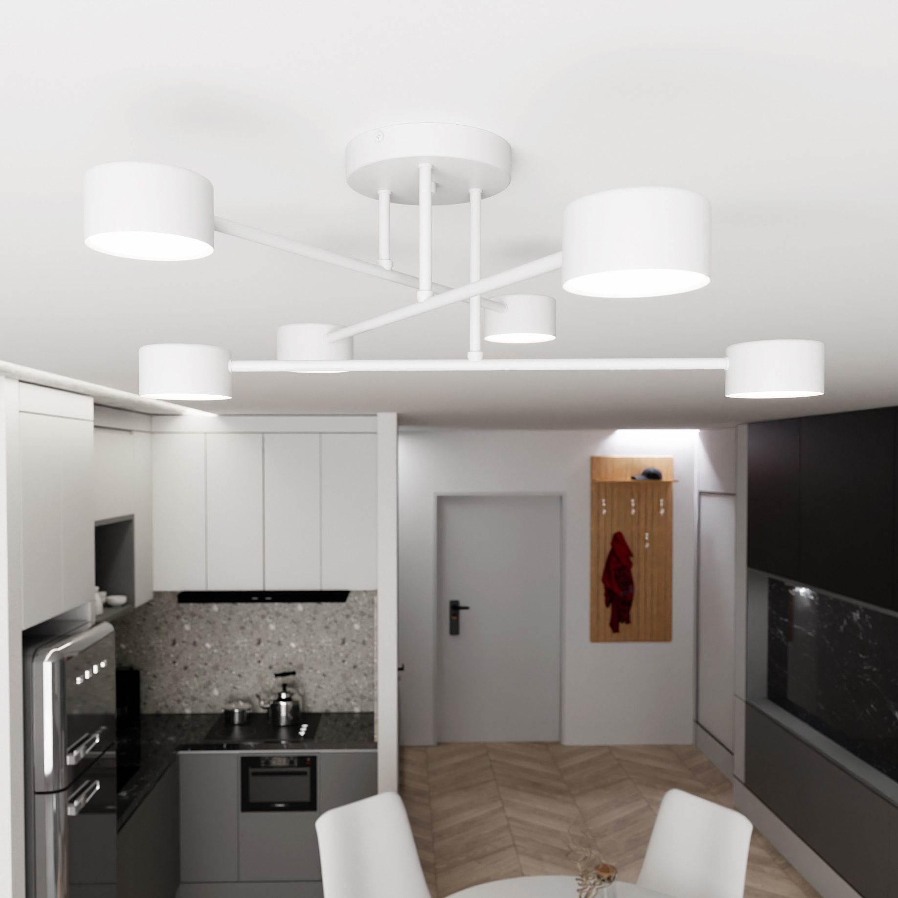 Emibig Halo lampa podsufitowa 6x10 W biała 1356/6