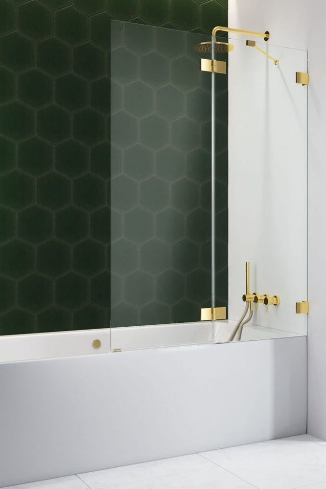 Radaway Essenza Pro Gold PND II parawan nawannowy 110 cm prawy złoty/szkło przezroczyste 10102110-09-01R