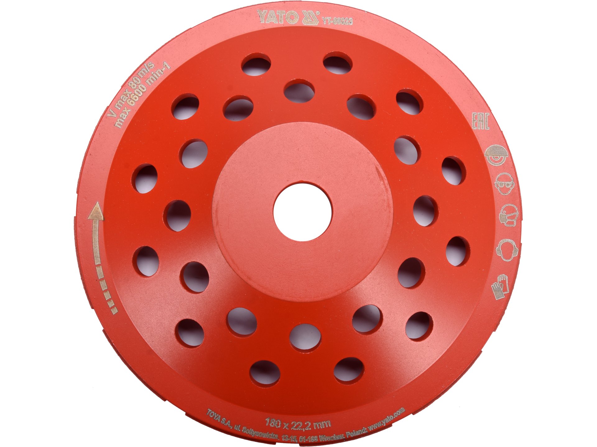 Tarcza garnkowa YATO diamentowa 180mm do szlifowania betonu kamienia M14 YT-60323