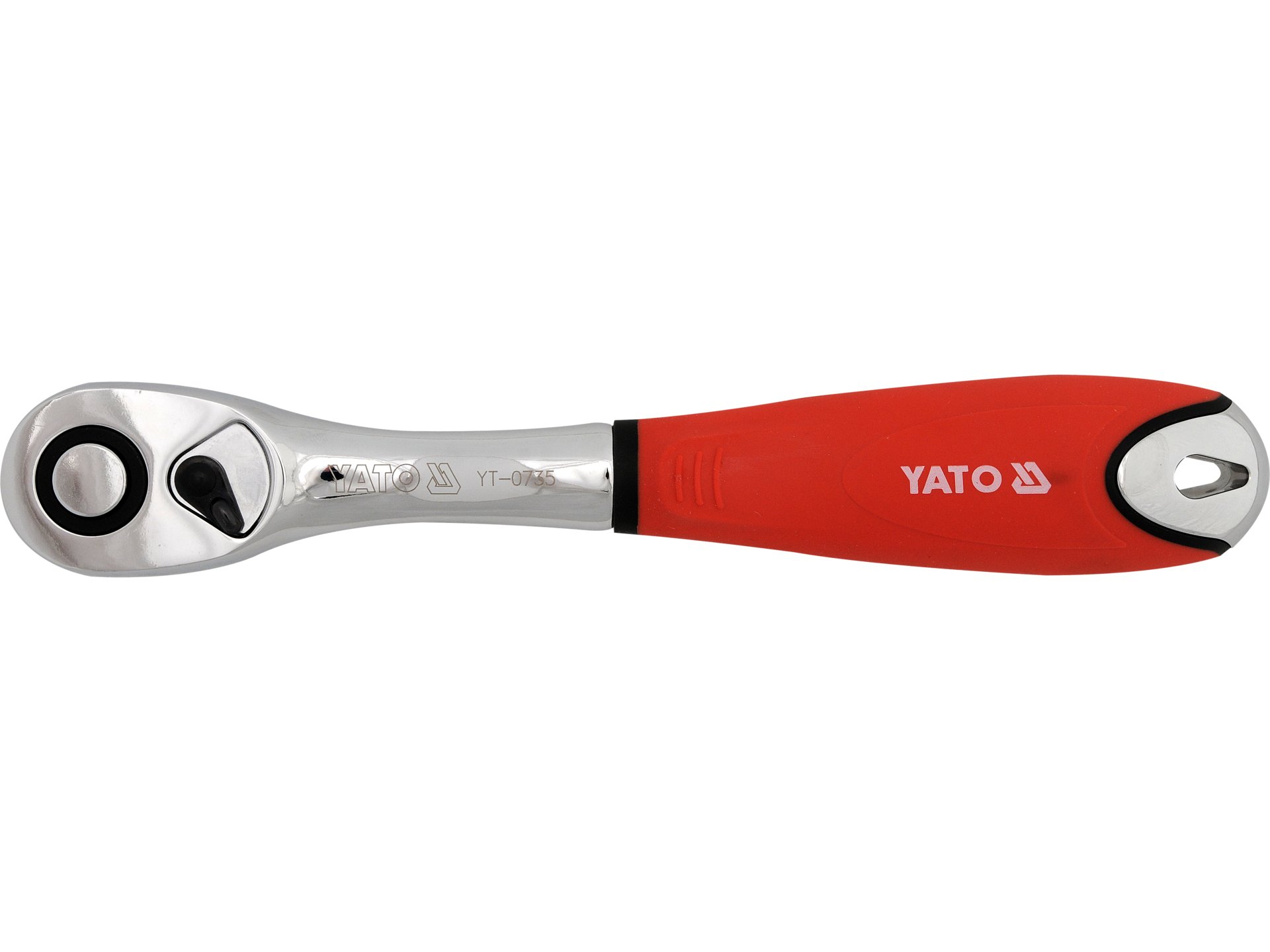 Grzechotka wygięta YATO 1/2" 72 zęby 255mm rękojeść gumowa YT-0735