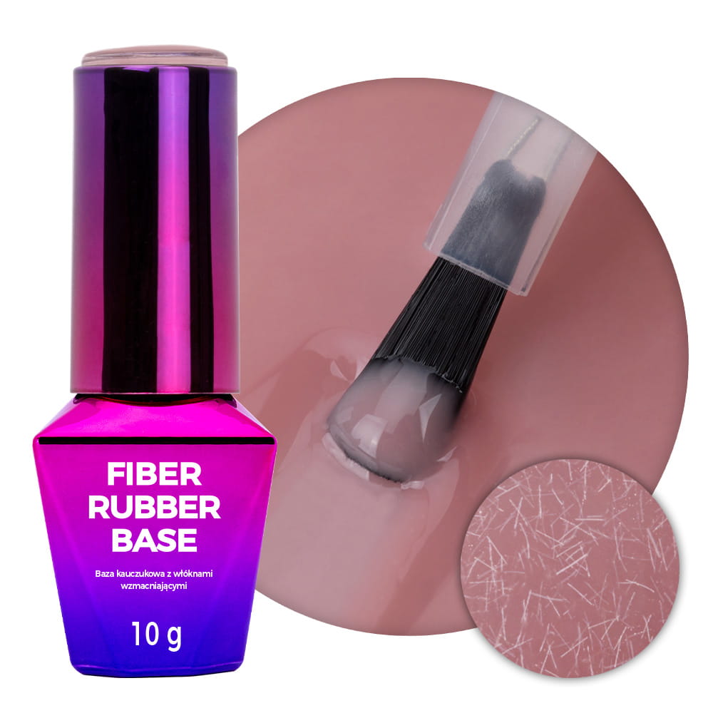 Baza kauczukowa LED/UV z włóknami Molly Nails Rubber Fiber Base Biscotti 10g