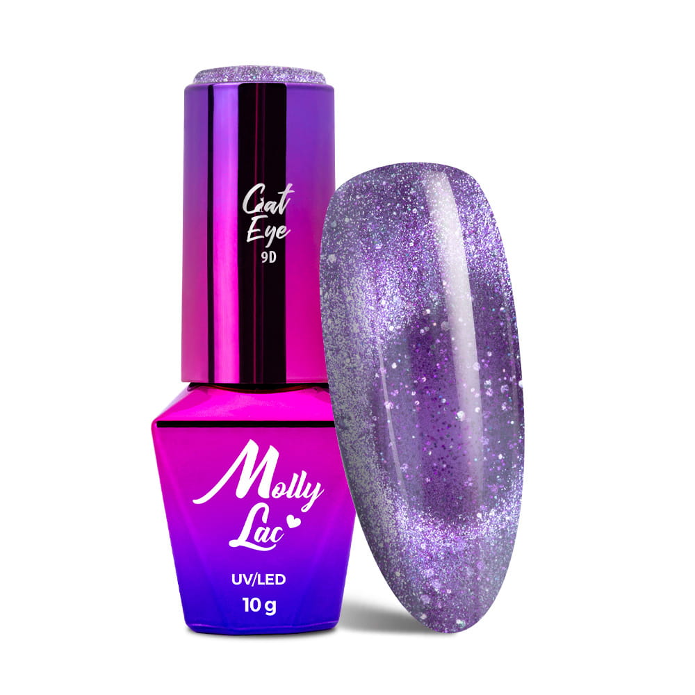 Lakier hybrydowy LED/UV Gel Polish MollyLac Cat Eye Foxy Eyes Nr 552 Purple Light 10g