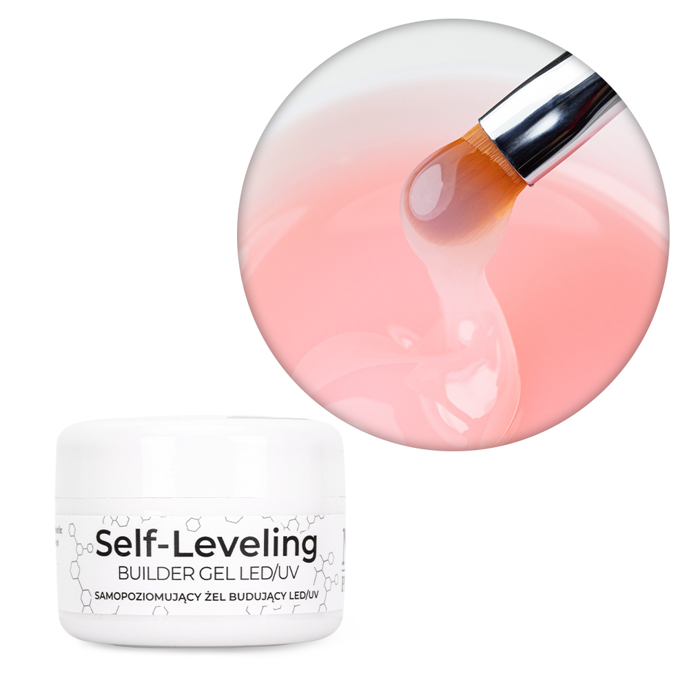 Budujący żel samopoziomujący twardy średniogęsty builder gel self leveling NTN Premium Limited Edition Soft French HEMA/Di-HEMA Free 15 g