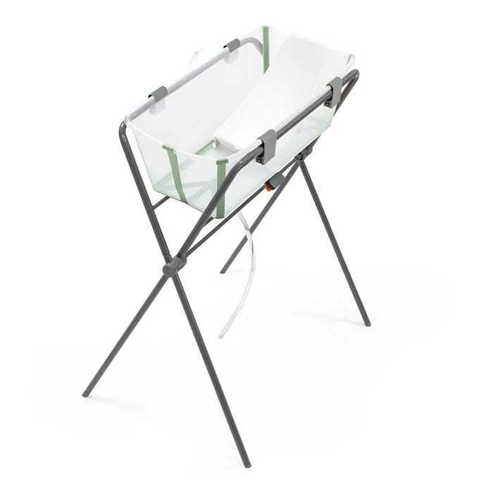 Stokke Flexi Bath Zestaw - wanienka + wkładka + stojak-Transparent Green