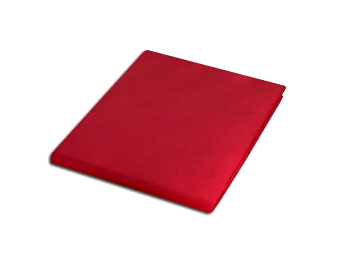 Prześcieradło bez gumki bawełna 160x200 czerwony