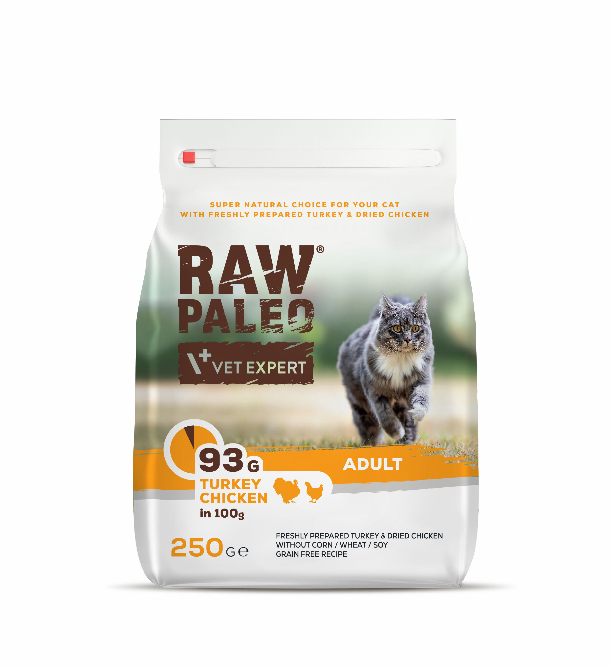 RAW PALEO ADULT CAT – sucha karma z indykiem i kurczakiem dla kotów dorosłych