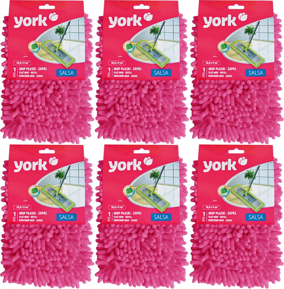 York Salsa końcówka mopa płaskiego z mikrofibry, mix kolorów