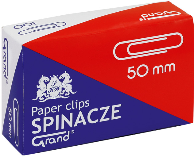 Spinacz biurowy Grand okrągły 50 mm, 100 szt., srebrny