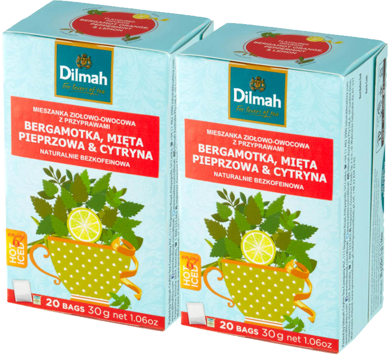 Dilmah Bergamotka / Mięta pieprzowa / Cytryna – herbata ziołowo-owocowa 20 x 1,5 g