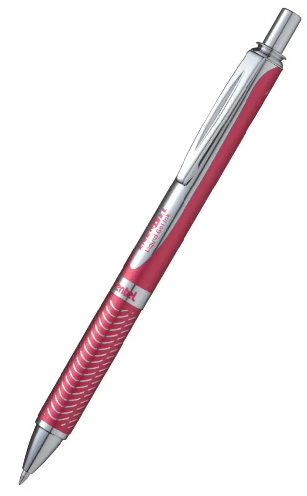 Pentel EnerGel BL407 długopis żelowy 0.7 mm, niebieski, czerwona obudowa, w etui