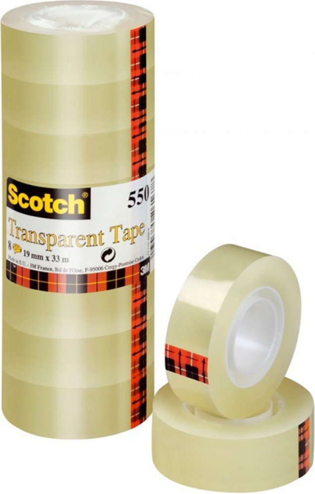 Taśma klejąca Scotch 550 19mm x 33m 8 szt. przezroczysta