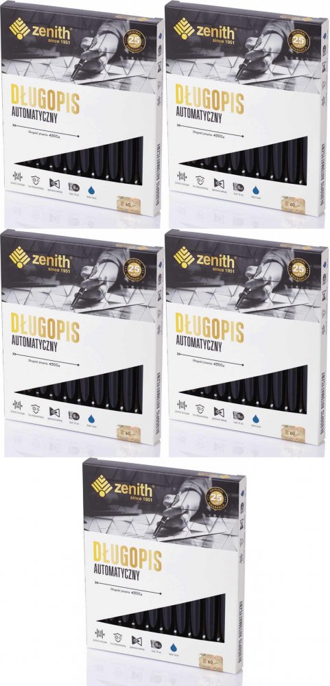 Zenith 60 długopis automatyczny 0.8 mm, 10 szt., czarny