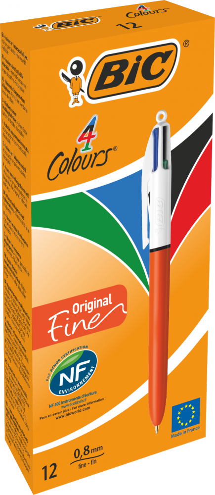 BIC 4 Colours Original Fine długopis 4-kolorowy 0.8 mm, 4 wkłady