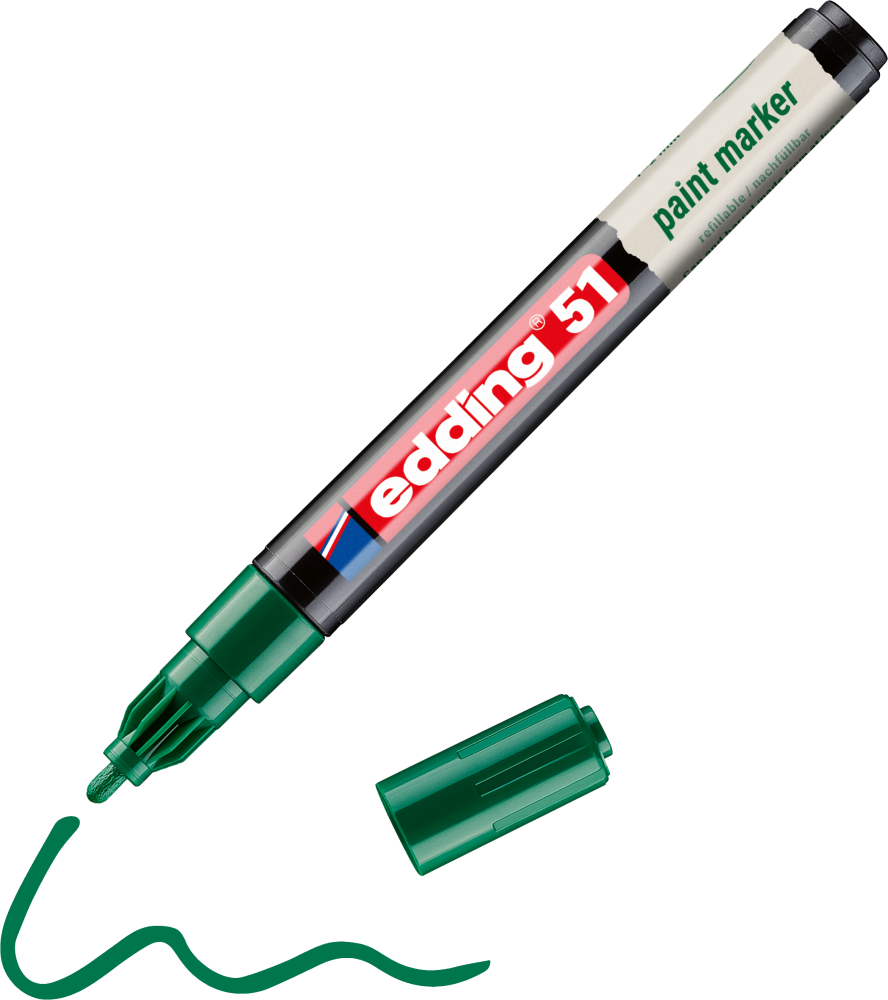 Marker olejowy Edding 51 okrągła 1-2mm, zielony