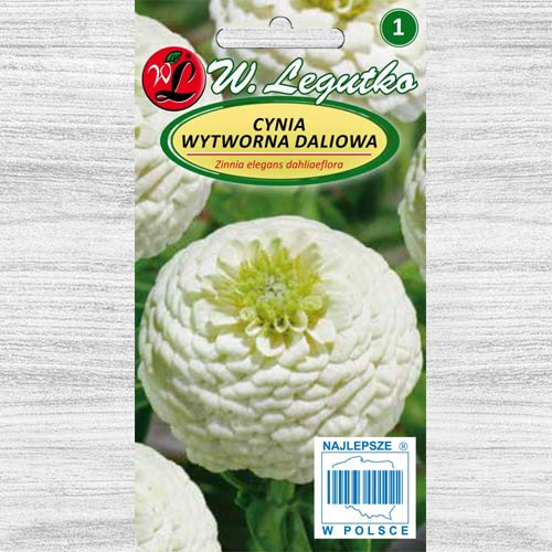 1 pac, Zinnia (Cârciumăreasă) Polar Bear Legutko - Semințe: Mod de ambalare: 1 g