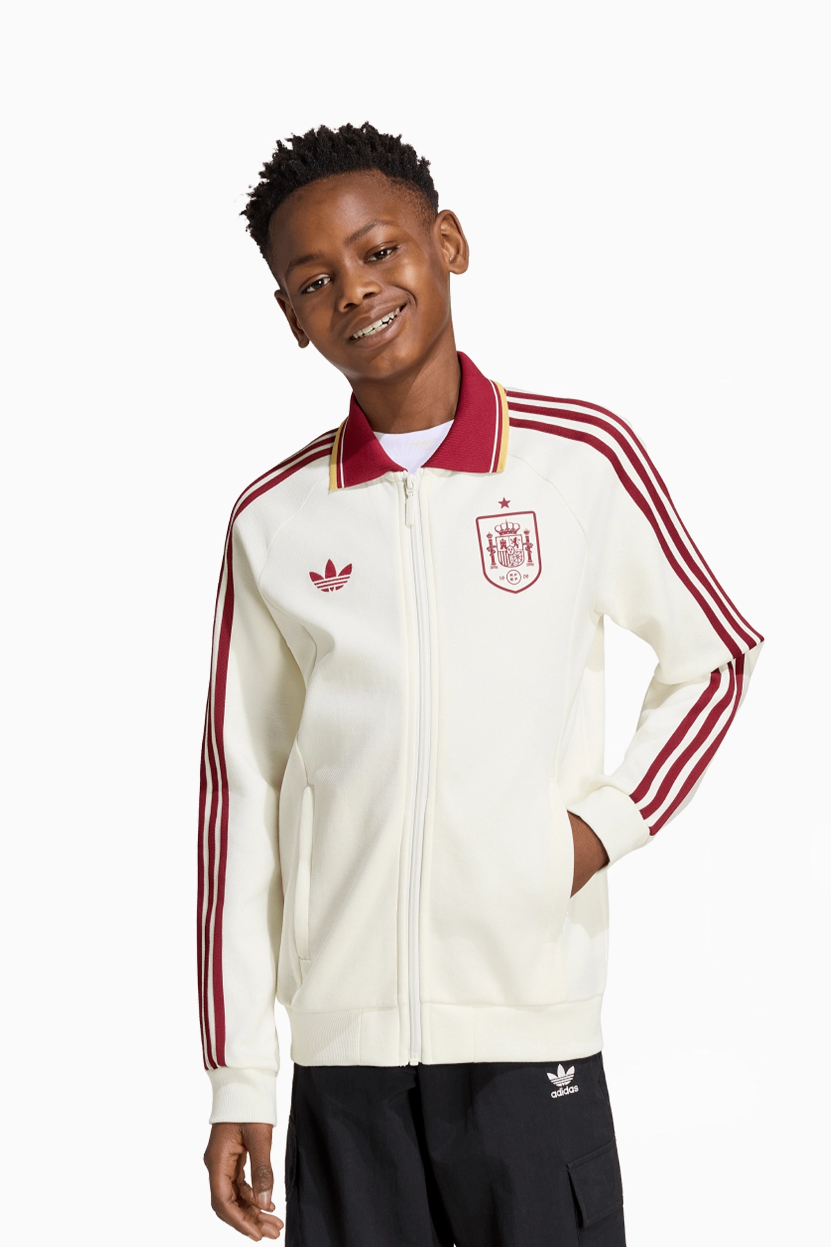 Bluza Reprezentacji Hiszpanii adidas Originals 2026 Anthem Junior - Beżowy