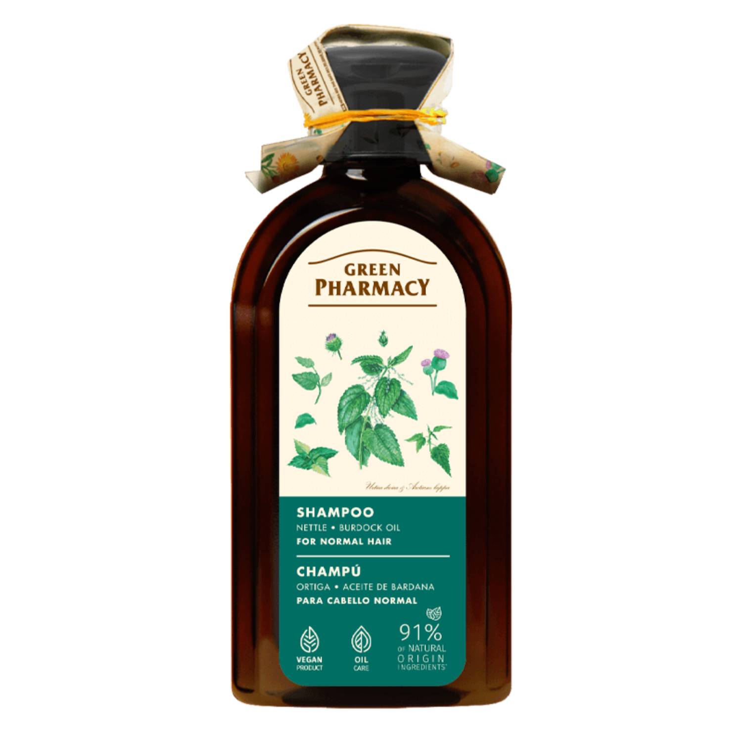 Green pharmacy - szampon do włosów normalnych, pokrzywa i olej łopianowy, 350 ml