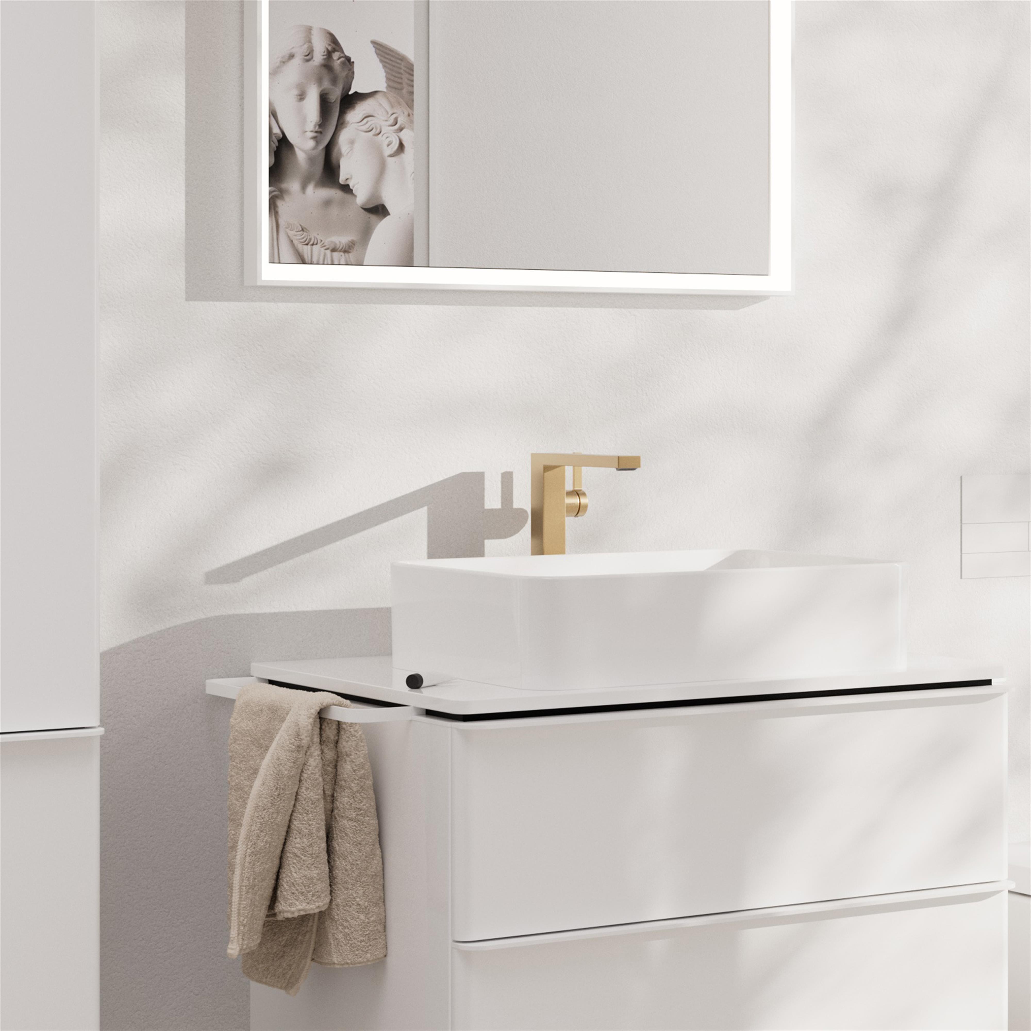 Hansgrohe Tecturis E bateria umywalkowa stojąca wysoka CoolStart brąz szczotkowany 73072140