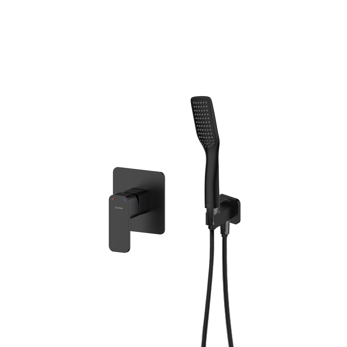 Oltens Hadsel zestaw bateria prysznicowa podtynkowa ze słuchawką 1-funkcyjną Tinde czarny mat 36048300 - Wysyłka w 24h