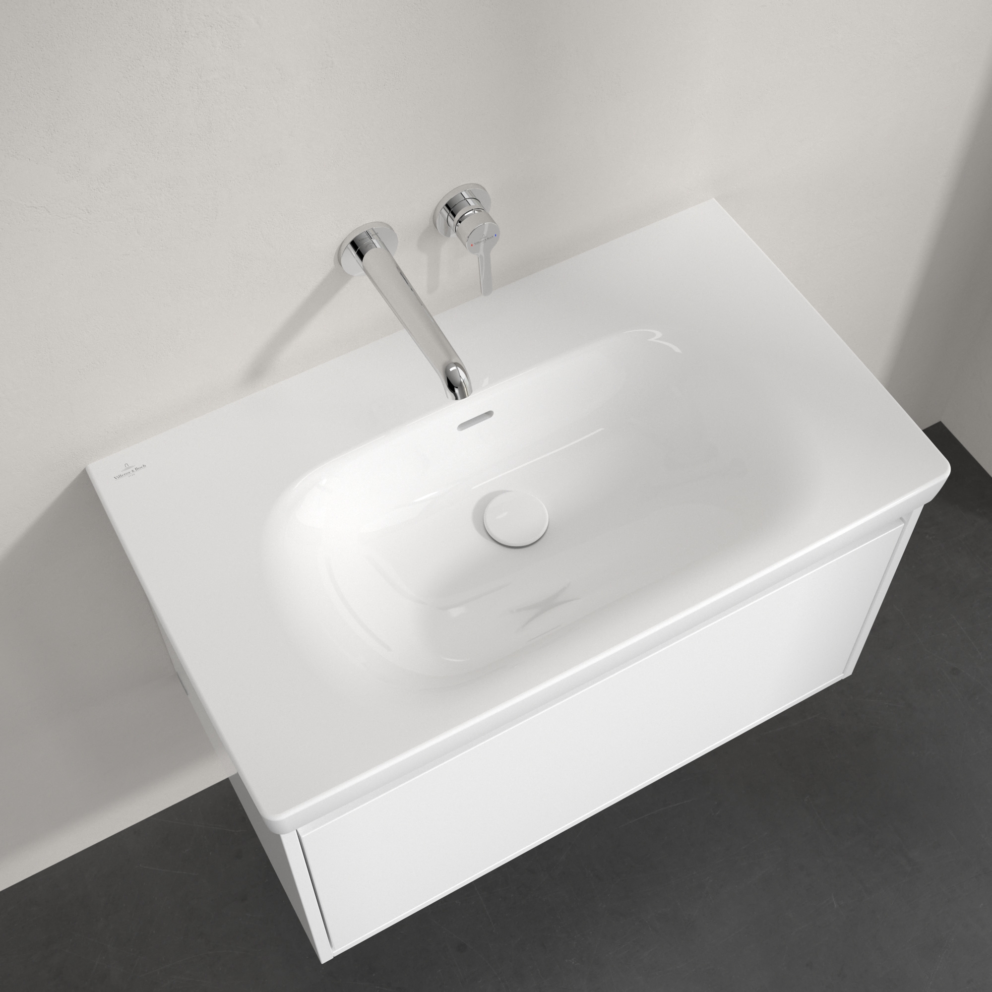 Villeroy & Boch Skyla umywalka 80x46 cm prostokątna meblowa Weiss Alpin 5A518201