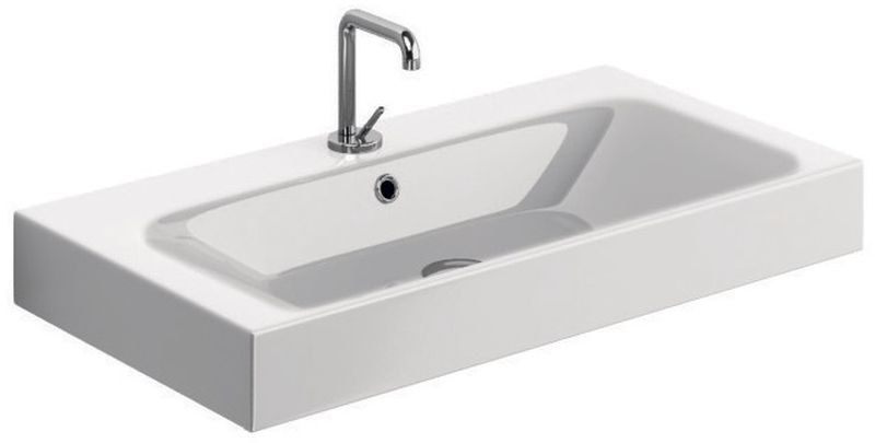Kerasan Cento umywalka 80x45 cm prostokątna biała 353301