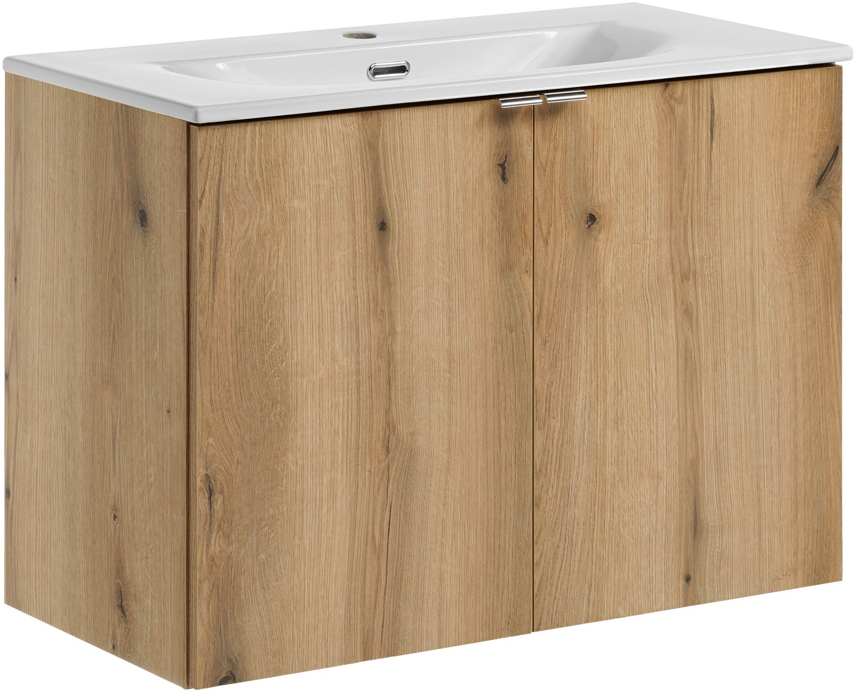 Zestaw Comad Nova Oak szafka 80 cm wisząca dąb i umywalka Dance 81x40 cm meblowa biała Dance SET-NOA 80CM D DANCE