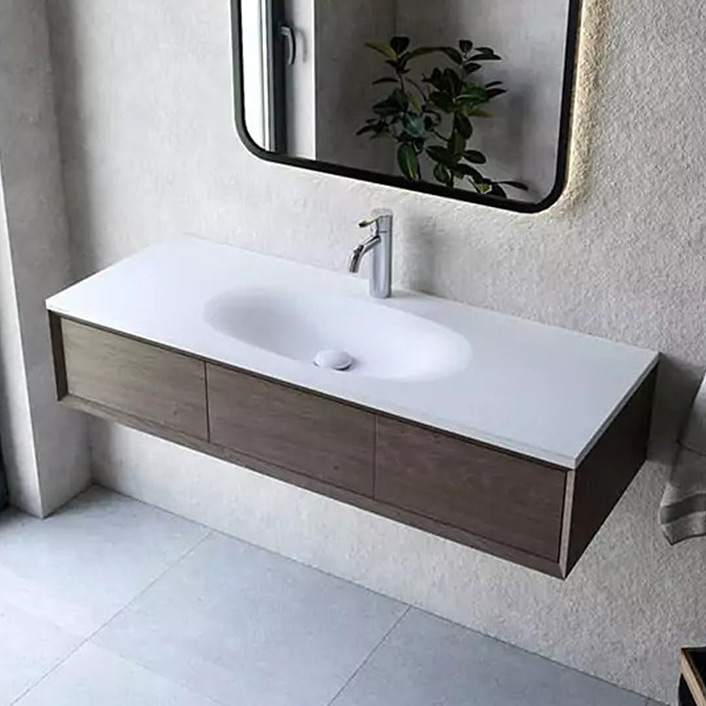 Cristalstone Armonico umywalka 120x45 cm wpuszczana prostokątna biały U1200-MCOTG