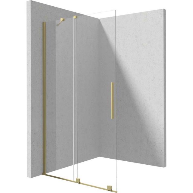 DEANTE Ścianka prysznicowa PRIZMA walk-in przesuwna 90x195 cm złota s