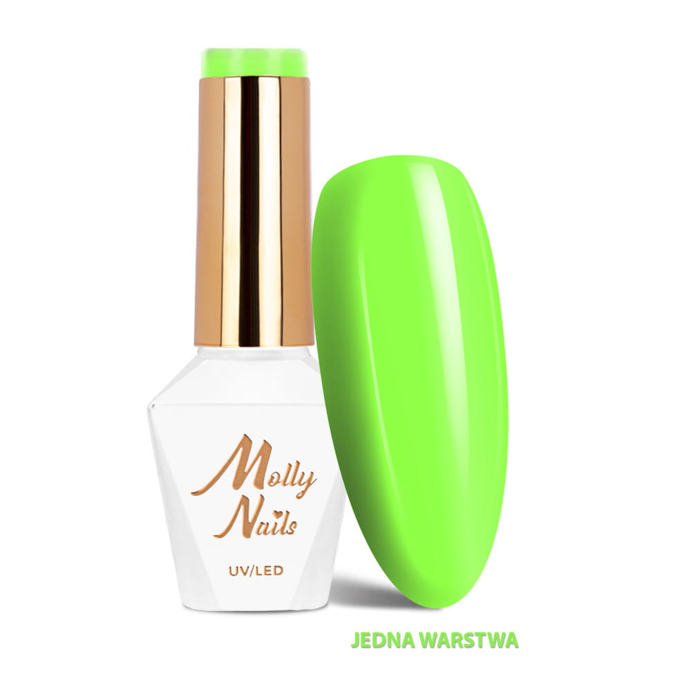 Lakier hybrydowy LED/UV Gel Polish Vivid Vibes Nr 282 Toxic Lime Molly Nails HEMA/Di-HEMA Free 8g