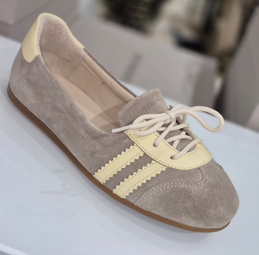 Baleriny damskie BS10/1 Cappuccino / Yellow