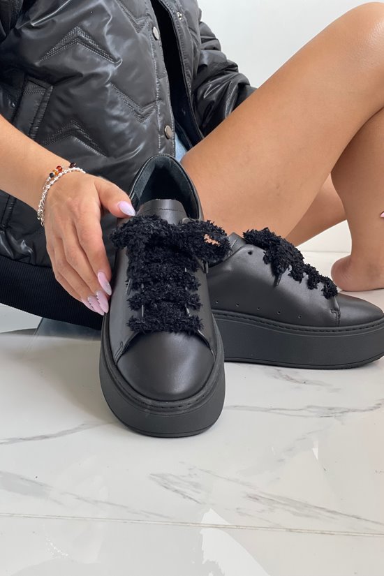 Sneakersy SN41 - 7 Czarny lico outlet