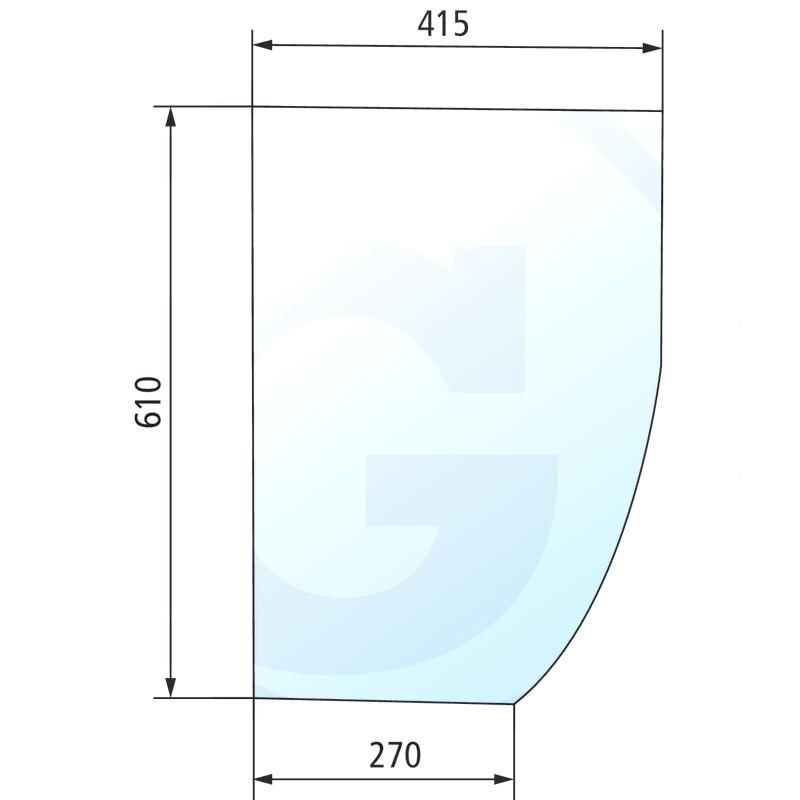 Szyba dzielona przednia, lewa dolna CASE Maxxum 5120 5250 248716A1