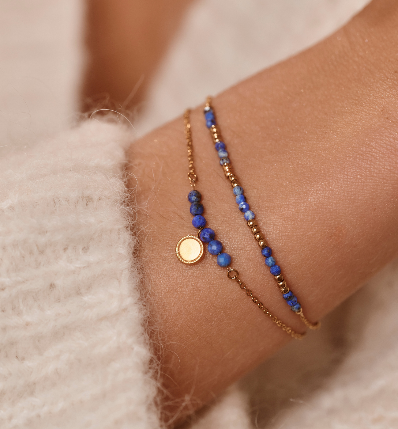 Bransoletka z lapisem lazuli złota BEA0047