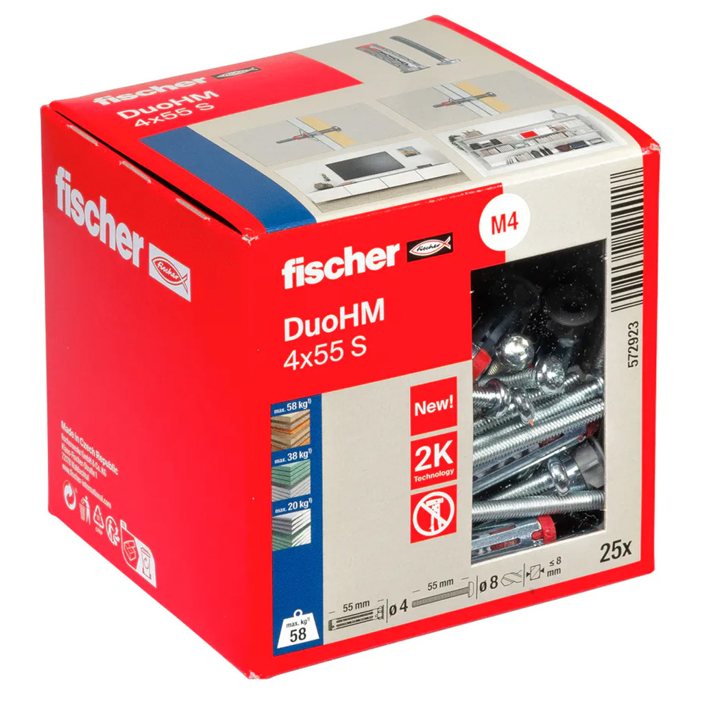 Kotwa do pustaków ściennych DuoHM 4x55mm S TX 25 sztuk Fischer