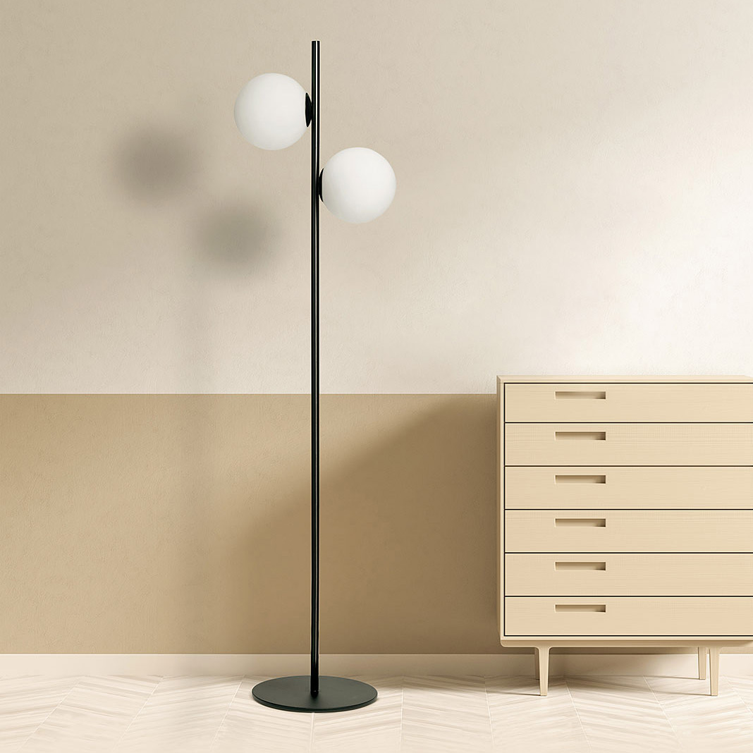 Miloox Jugen Black lampa stojąca 2x60W czarna/biała 1744.206