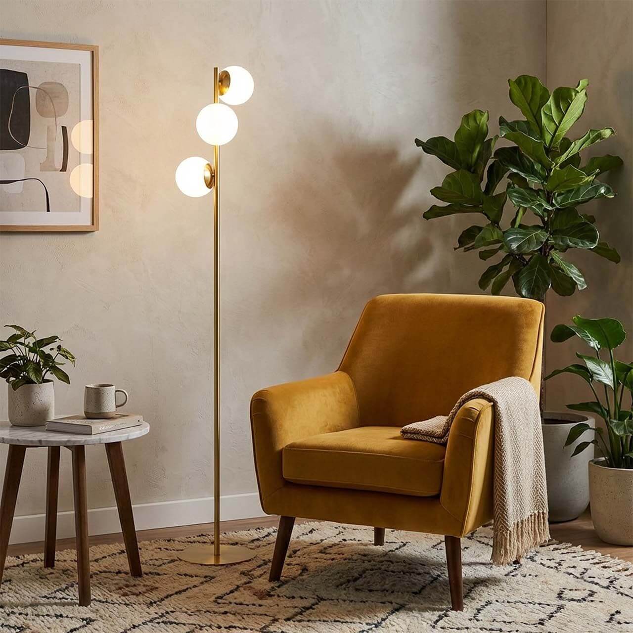 Goldlux Bianca lampa stojąca 3x12 W biała-złota 341662